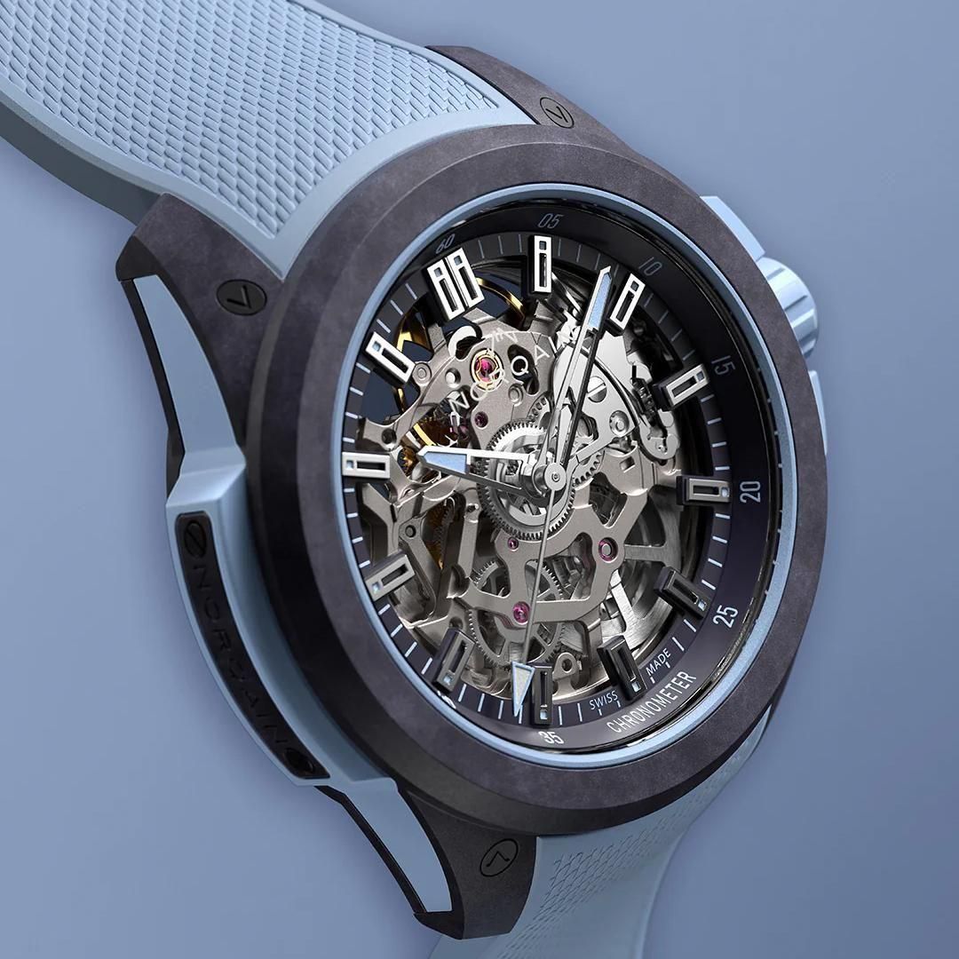  NNQ3001QPIA1AS/P001/3W2IAR.18PQ NORQAIN ノルケイン ワイルドワン スケルトン 39mm パープルアイスブルー