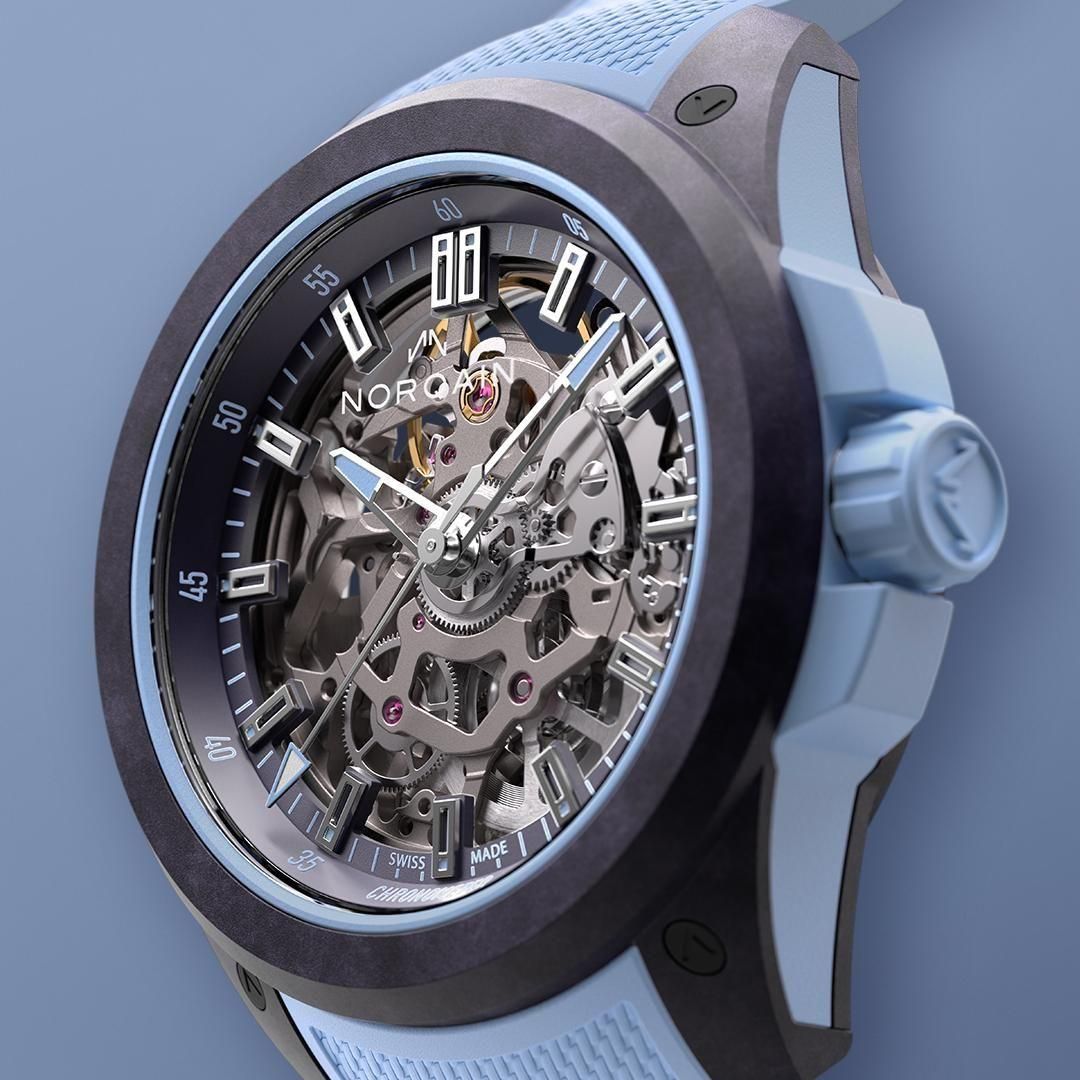  NNQ3001QPIA1AS/P001/3W2IAR.18PQ NORQAIN ノルケイン ワイルドワン スケルトン 39mm パープルアイスブルー