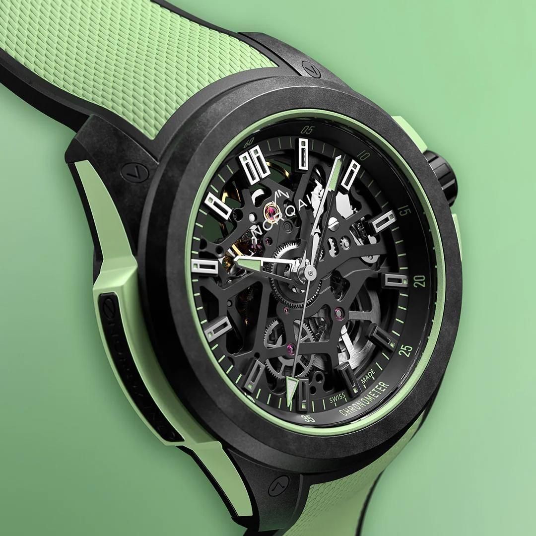  【世界限定400本】 N3001.07Q03.B01 NORQAIN ノルケイン ワイルドワン スケルトン 39mm ミント