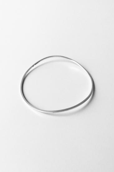 DAN TOMIMATSU シルバーバングル SPOOL BANGLE WIDE - half wound [18KYG / SILVER] - WUNDER
