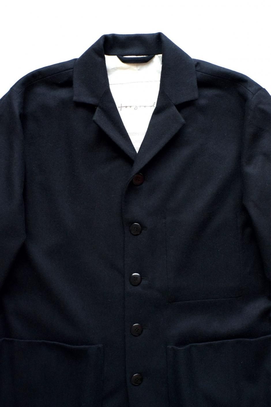 RAISED C/W TWILL PEALED CHECK PT TAIL JACKET(XS Blue