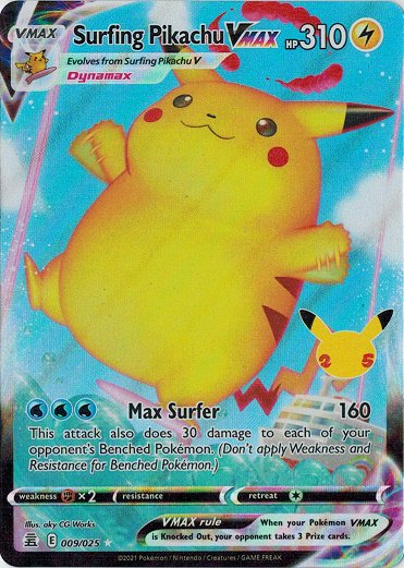 ポケモンカード 009/025 なみのりピカチュウVMAX/Surfing Pikachu VMAX