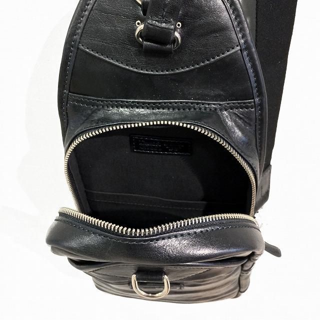 【美品】ダニエル&ボブ ボディバッグ PIPPO RODIブラックレザー ダニエル＆ボブ ボディバッグ PIPPO RODI オールレザー
