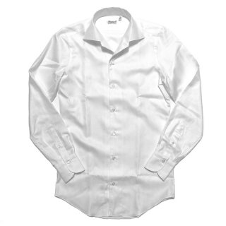 Finamore フィナモレ CAPRI ELBA カプリ エルバ 織柄ヘリンボーン ワンピースカラーシャツ ホワイト