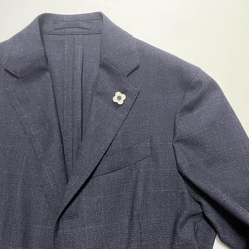 LARDINI ラルディーニ EASY WEAR グレンチェック ストレッチウール 