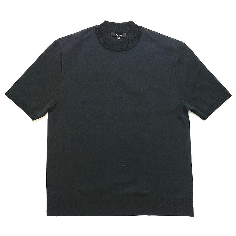 MOLLIOLLI モックネックポリエステルニットＴシャツ（７色） セール】 5分袖モックネックサマーニットTシャツ （Tシャツ