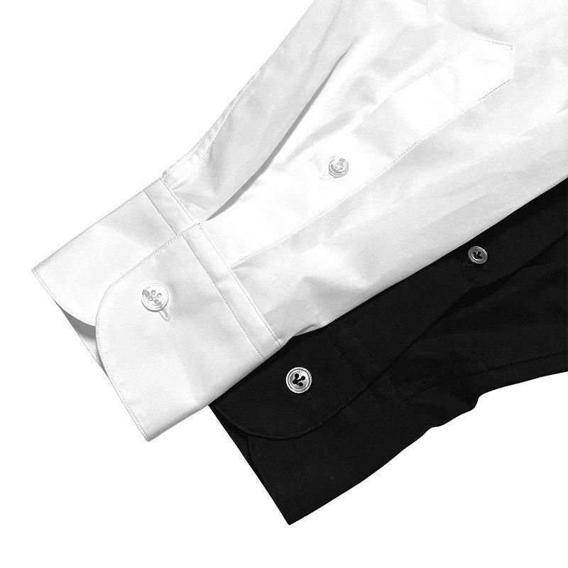 LARDINI ラルディーニ ストライプバンドカラーシャツ プルオーバー L LARDINI（ラルディーニ）OLOPオロ コットンブロードブロック