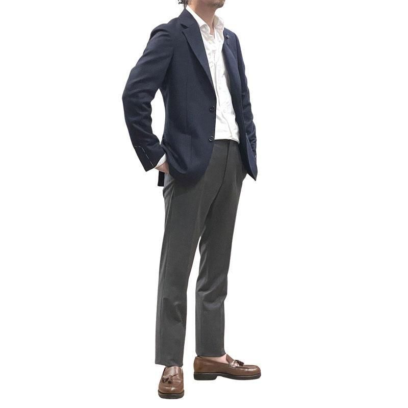 LARDINI ラルディーニ ROMA ウールカシミヤ ハウンドトゥース 千鳥格子