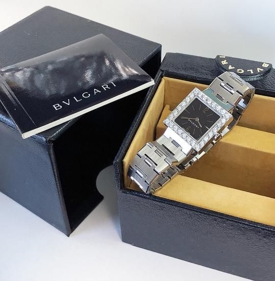 ブルガリ BVLGARI SQ22SLS クアドラード アフターダイヤベゼル クォーツ レディース _766307