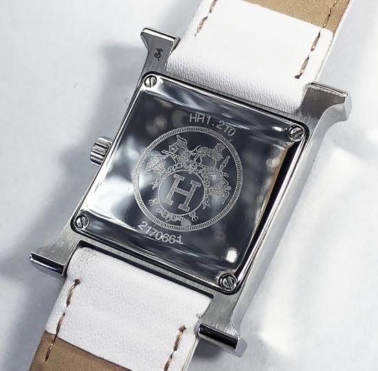 即納】エルメス Hウォッチ アフターダイヤ 0.64ct ホワイト 鑑別 即納】エルメス Hウォッチ アフターダイヤ 0.64ct ホワイト 鑑別