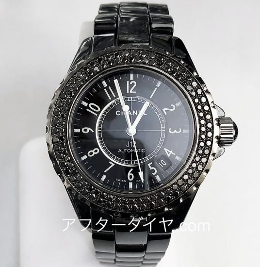 オーダー品】シャネル CHANEL J12 38㎜用 ブラックダイヤ アフター ...