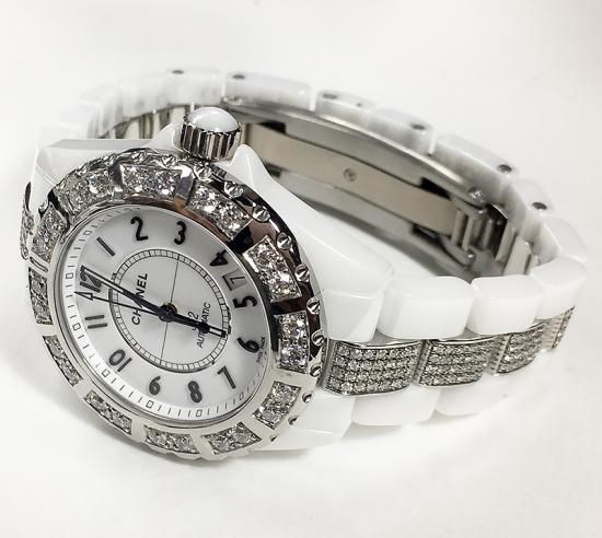 オーダー品】 J12 41mm 38mm クロノグラフ モアサナイト 社外ベルト 