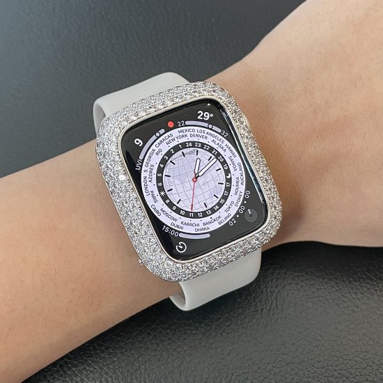 【オーダー品】】Apple Watch アップルウォッチ Series 4-5 42mm アフターダイヤベゼルケース モアサナイト -  腕時計アフターダイヤの専門店「アフターダイヤ.com」