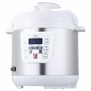 【送料無料】D＆S 家庭用マイコン電気圧力鍋2.5L ホワイト(222417-02)