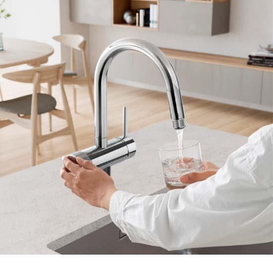 ミンタ・浄水器一体型シングルレバーキッチン混合栓 | コールド ミンタ・浄水器一体型シングルレバーキッチン混合栓 | コールド