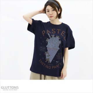 【Gluttons】PASTEL！MEGAソフトクリーム柄BIGTシャツ