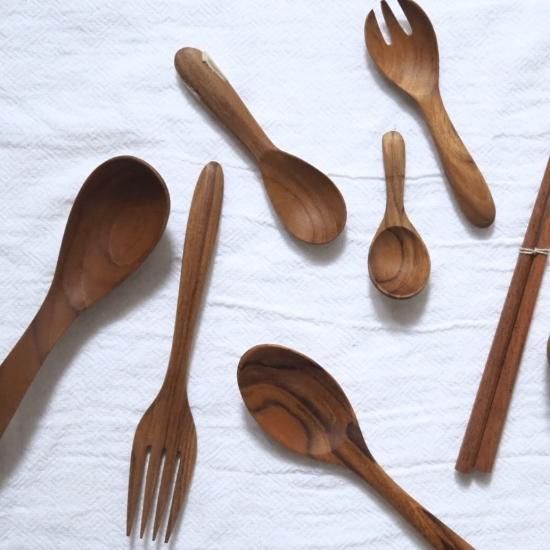 チーク材のカトラリー - お食事と日用品 四歩 オンラインショップ