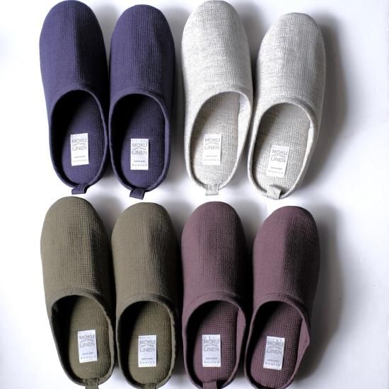 MOKU LINEN ルームシューズ - お食事と日用品 四歩 オンライン
