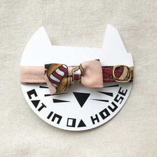 【 CAT IN DA HOUSE！】ヴィンテージスカーフ首輪 B柄