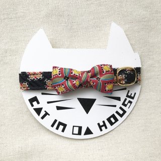 【 CAT IN DA HOUSE！】ヴィンテージスカーフ首輪 C柄