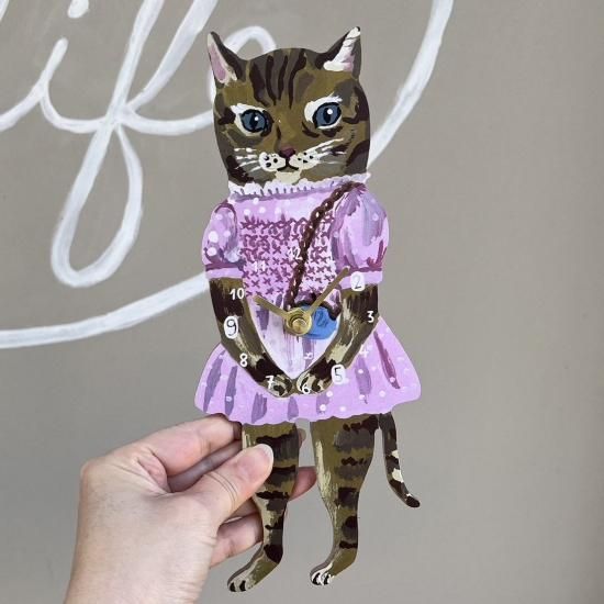 ナタリーレテ 】 ダイカット掛け時計 Maya - ネコペコリ 猫との暮らし雑貨