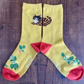 新品 松尾ミユキ キャット ソックス レディースフリー キジトラ ねこ