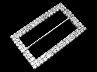ラインストーン バックル・リボンスライダー（041）長方形 Lサイズ