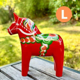 【一点もの北欧オブジェ】幸せを呼ぶ馬 ダーラヘスト／ダーラナホース「ハンドペイント」13cm（大きめ）【赤色GR2409-R001L】by Grannas