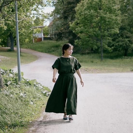 上質リトアニアリネン セットアップ「グリーン」「ネイビーブルー」by