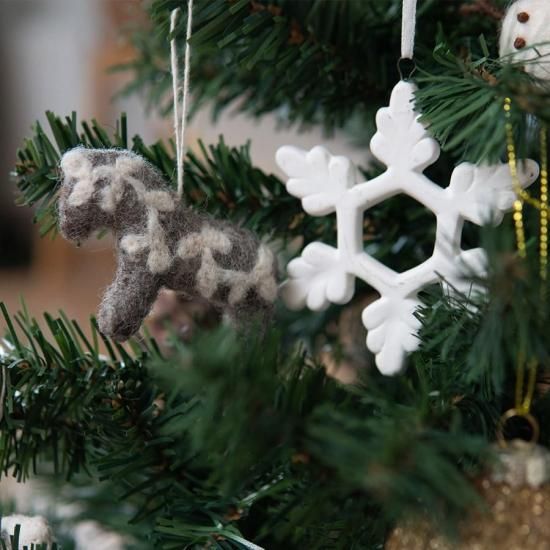 フェルトのオーナメントセット3種【ミニスノーマン・ダーラナホース