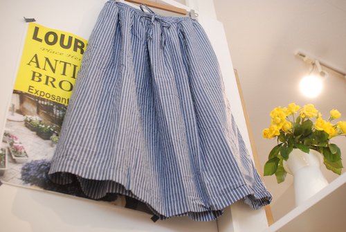 【美品】ARMEN　パワールームストライプ　イージーギャザースカート　サイズ１