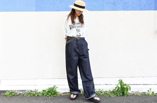 ARMEN(アーメン)コットンリネンデニムペインターパンツ - BLUE ARMEN(アーメン)コットンリネンデニムペインターパンツ - BLUE