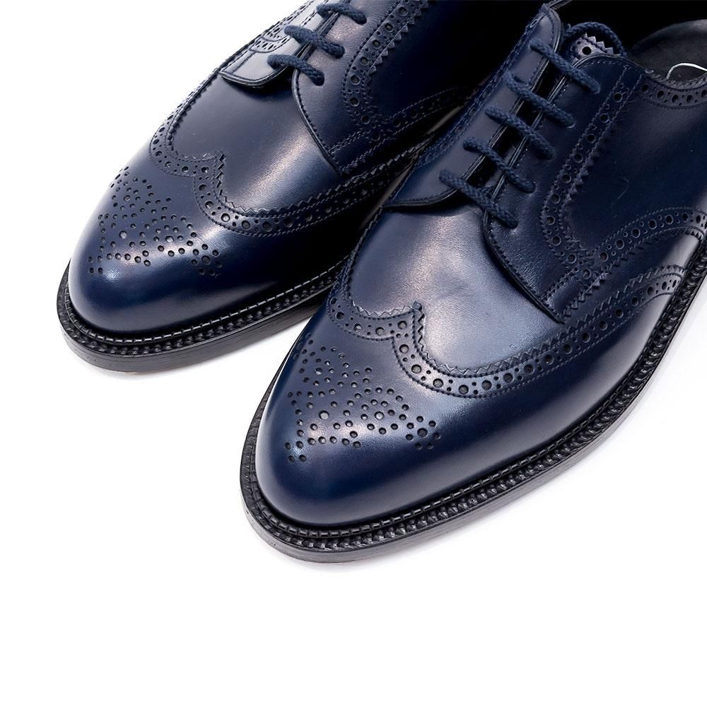 JM WESTONネイビー ウィングチップ ビジネスシューズ J.M.WESTON ウイングチップ濃紺
