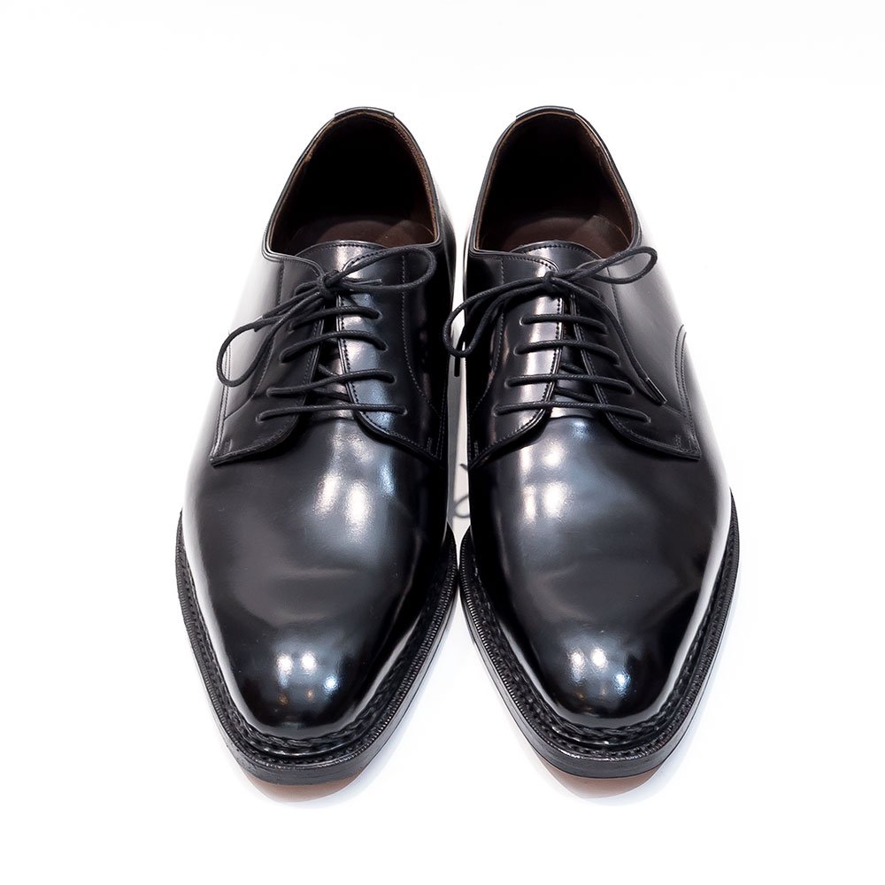 メルミン プレーントゥ ブラック コードバン ノルベジェーゼ製法 サイズ8.5 - 中古革靴販売|革靴の通販ラスタイルシューズショップ