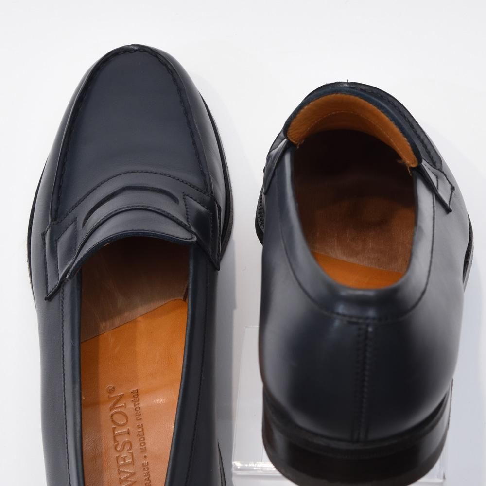 JMウエストン 180 ローファー ネイビー サイズ4.5C - 中古革靴