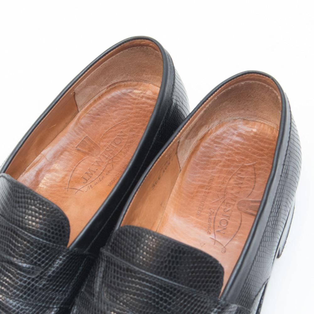 ジェイエムウエストンJ.M. WESTONリザードレザー180ローファー黒 シグニチャーローファー ブラックリザード