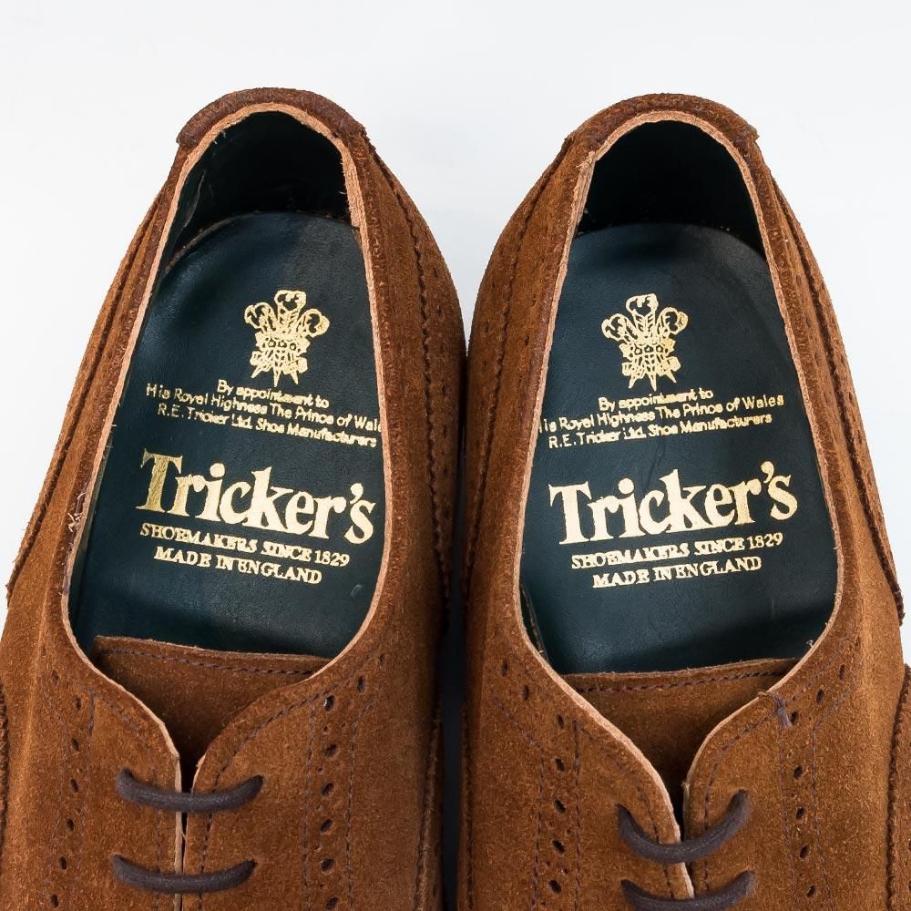 トリッカーズ M7004 フルブローグ ブラウン スエード サイズ8E - 中古