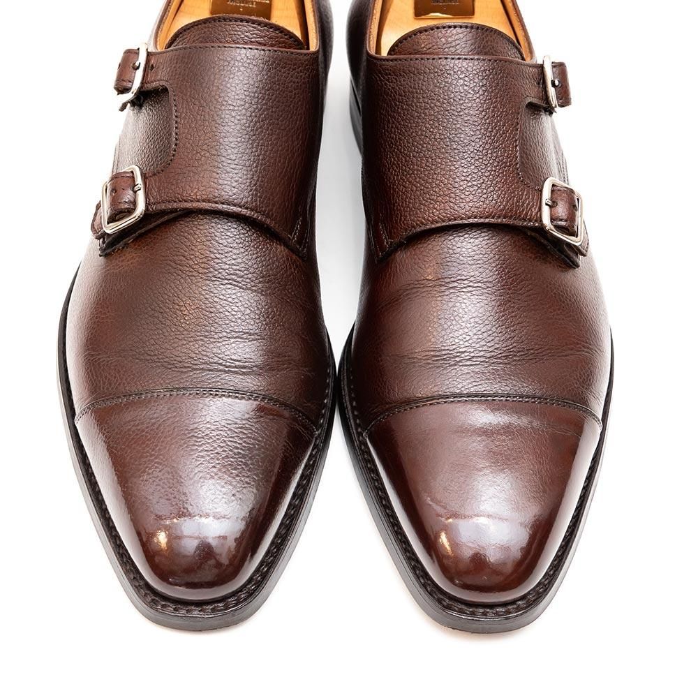 超美品の CROCKETT＆JONES グレインレザー ダブルストラップ