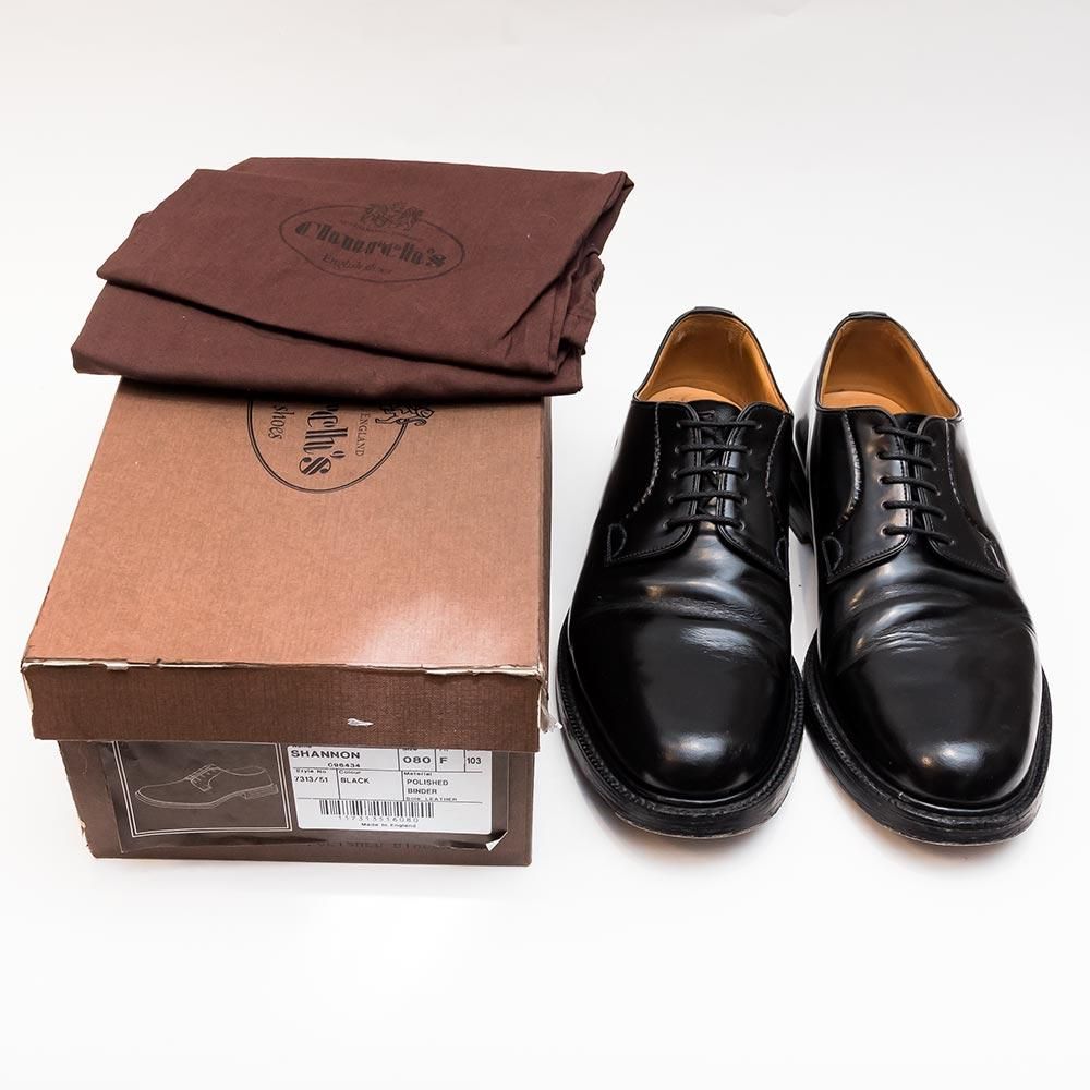 チャーチ シャノン ポリッシュドバインダー 黒 サイズ8F - 中古革靴