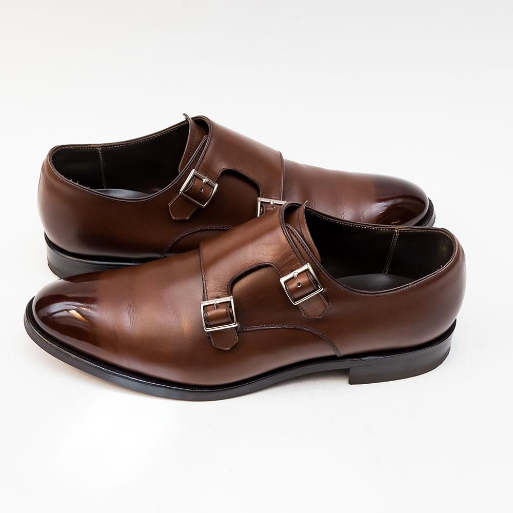 【美品 25.5】リーガル 現行 シングルモンク スワールトゥ ブラウン 革靴 美品 25.5】リーガル 現行 シングルモンク スワールトゥ
