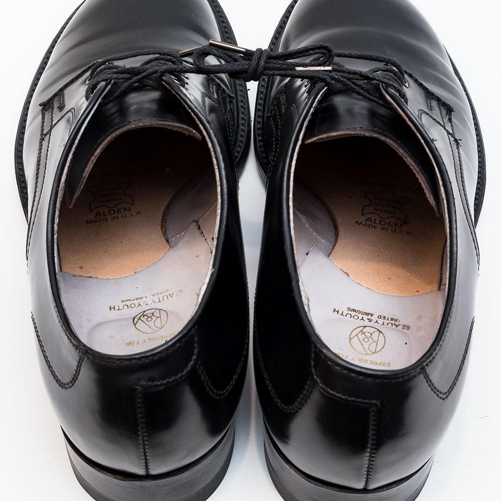 gon様Alden43150Y★サイズ7D★コードバン★ブラック★プレーントゥ gon様Alden43150Y☆サイズ7D☆コードバン☆ブラック☆プレーン