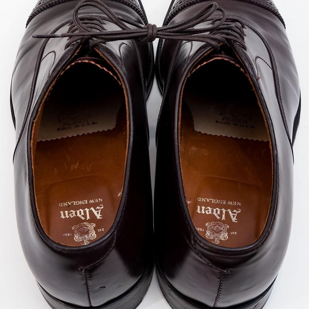 【美品】Alden オールデン 9015 コードバン パンチドキャップ 26㎝ オールデン 9015 パンチドキャップ コードバン バーガンディ