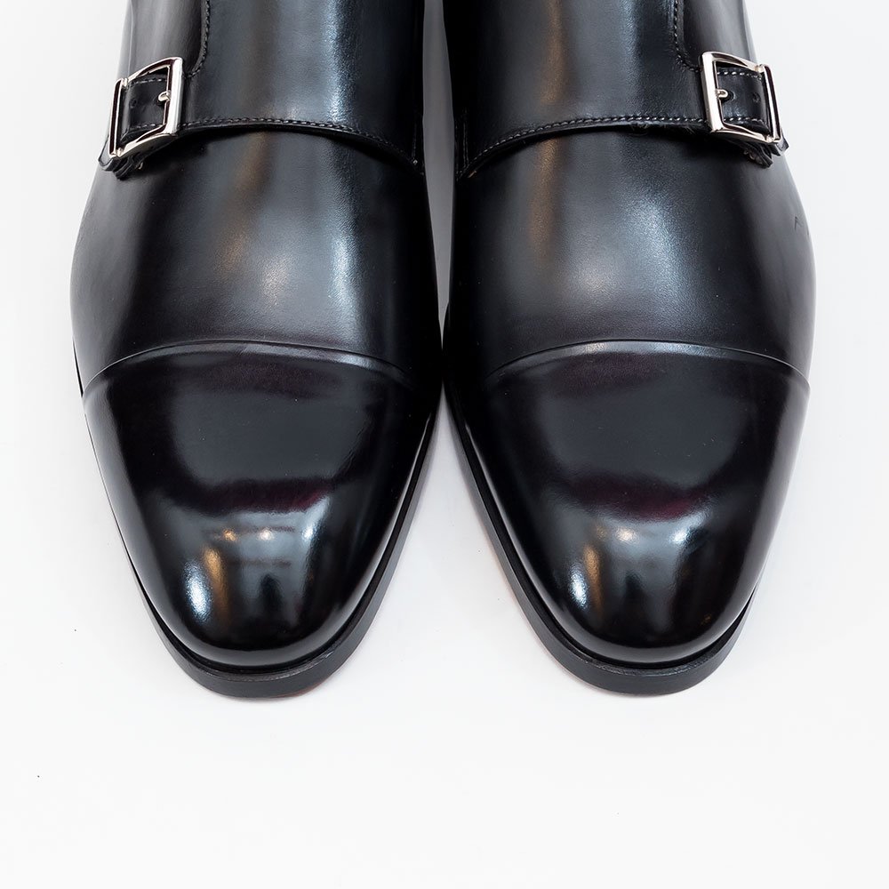 サントーニ ダブルモンク ブラック サイズ7.5 - 中古革靴販売|革靴の 