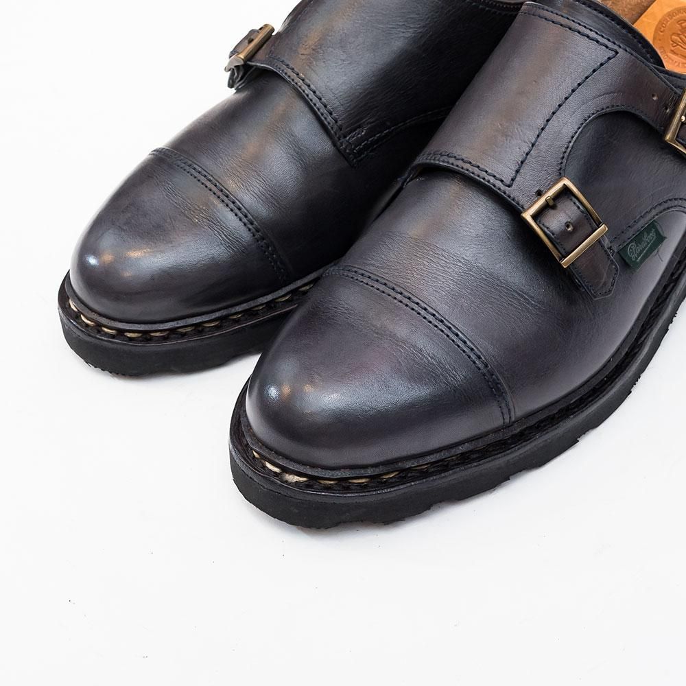 パラブーツ　ウィリアム　ネイビー ダブルモンクストラップ レザーシューズ 美品” Paraboot（パラブーツ）ダブルモンクストラップ WILLIAM