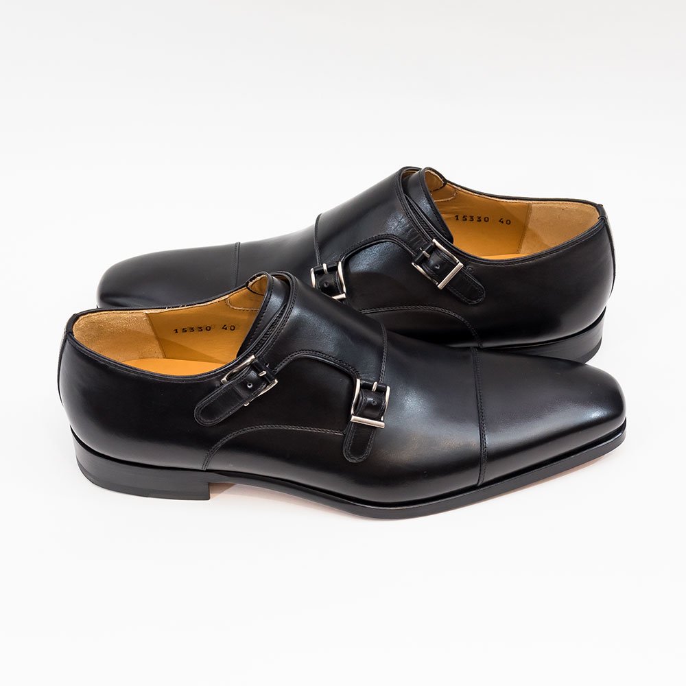 マグナーニ ダブルモンク ブラック サイズ   中古革靴販売 革靴の