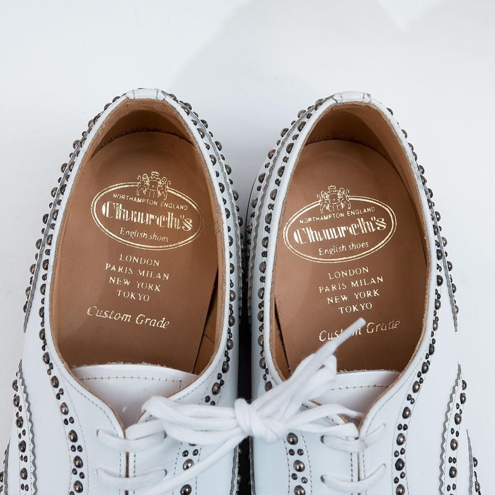 【美品】チャーチ バーウッド スタッズ ウィングチップ 革靴 90F 美品】チャーチ バーウッド スタッズ ウィングチップ 革靴 90F