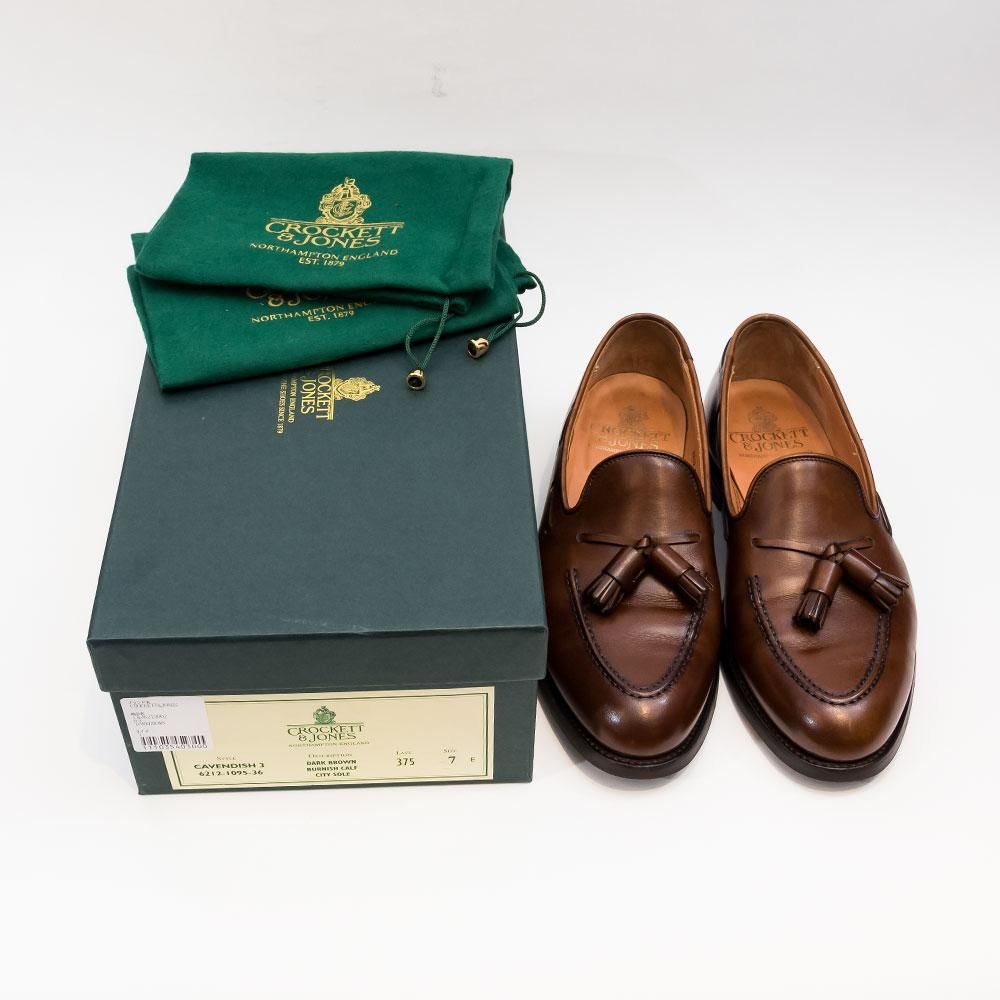 【7E】クロケット＆ジョーンズ キャベンディッシュ3 タッセルローファー Brooks Brothers × Crockett & Jones カウレザー キャベン