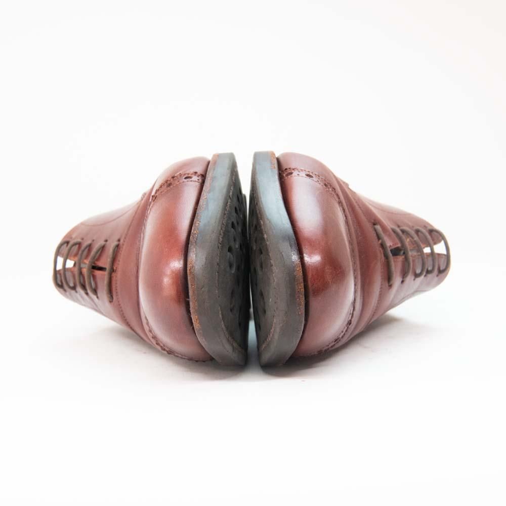 ヤンコ パンチドキャップトゥ バーガンディー サイズ5.5 - 中古