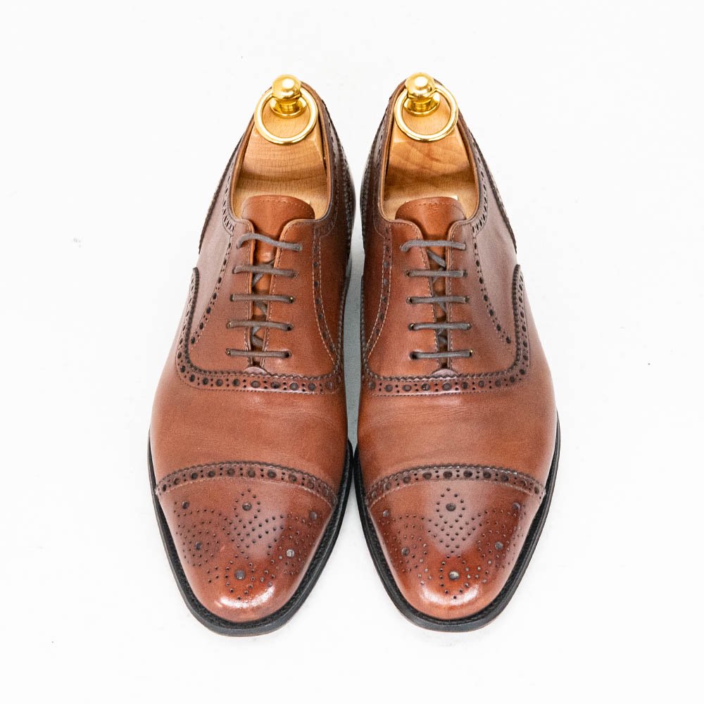 三陽山長 寿三郎 セミブローグ ブラウン アノネイ R201 サイズ5.5 - 中古革靴販売|革靴の通販ラスタイルシューズショップ