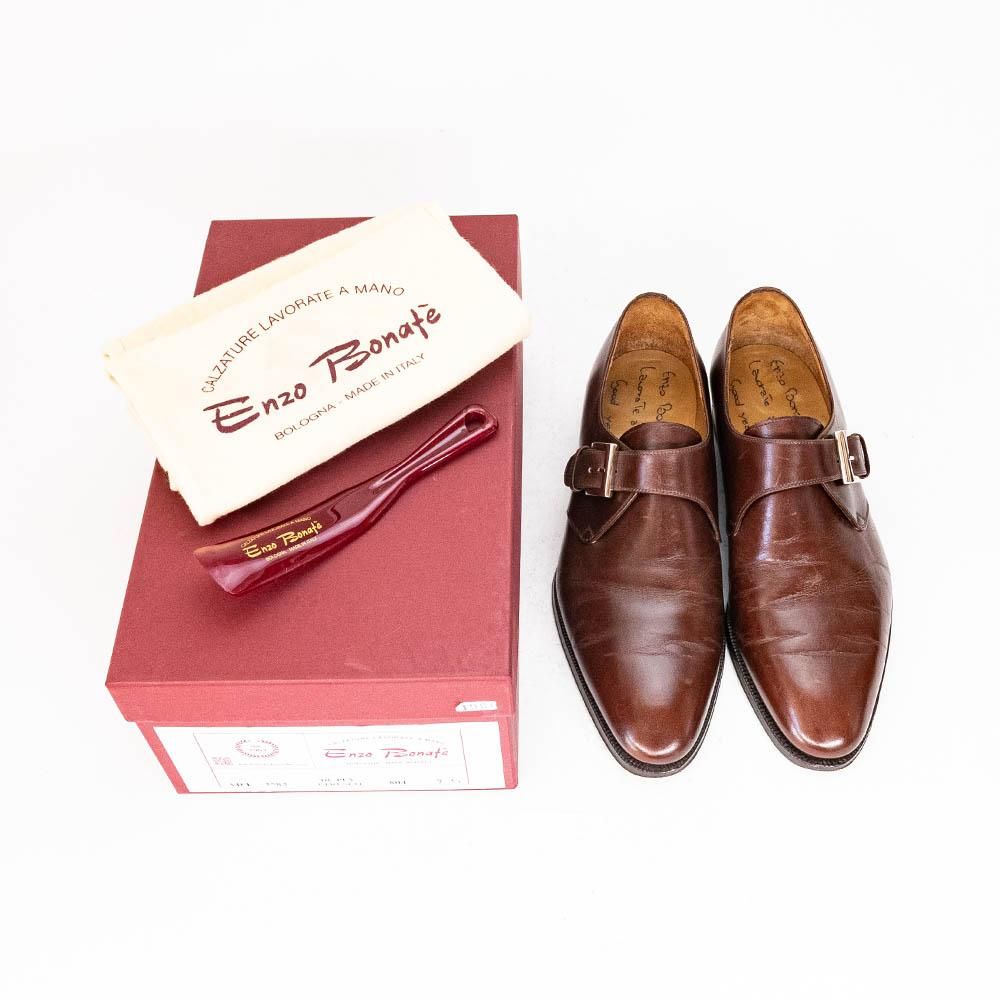 エンツォボナフェ シングルモンク モンクストラップ ブラウン サイズ